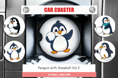 Car Coaster Penguin with Snowball Product Image 1