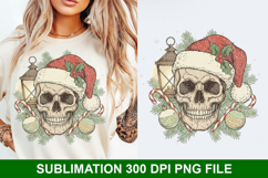 Christmas skull Sublimation - Christmas PNG Design Product Image 1