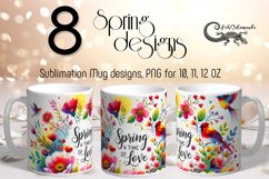Spring inscription | 8 watercolor Sublimation Mug designs Product Image 1