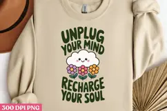 Unplug Your Mind, Recharge PNG, Mental Health Sublimat Product Image 2
