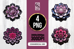Gothic Pink Lotus Flower Clipart Sublimation PNG Product Image 1