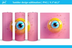 3D eye tumbler sublimation, 3D tumbler design, cartoon eye Product Image 1