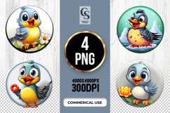 Cute Blue Bird Clipart Sublimation PNG Product Image 1