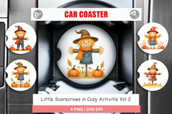 Car Coaster Cozy Little Scarecrows Product Image 1