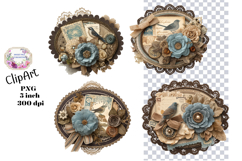 Flowers, Clusters, Ephemera, PNG, Junk Journal, clipart Product Image 1