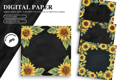 Sunflower Background Wallpaper Digital Paper Wall Art Product Image 1