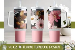 Flowers Tumbler Design, Boho Flowers 40 Oz Tumbler Product Image 1