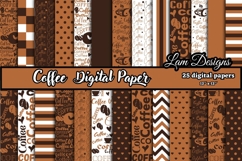 coffee digital papers, Coffee pattern, Coffee printables. Product Image 1