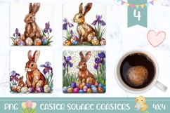 Stained Glass Easter Bunny Sublimation, Easter Bunny PNG Product Image 1