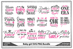 Baby girl Svg Png Bundle, Funny Baby Svg, Baby Onesie Svg Product Image 1