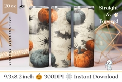 Vintage Halloween Pumpkin Tumbler, Fall Tumbler Design Product Image 1