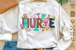 Nurse PNG Sublimation Design, Colorful Nurse Gift Graphic Product Image 1