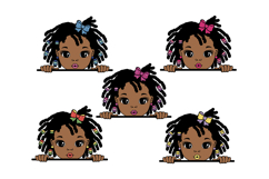 Cute Afro Girl with Braids SVG | Black Girl Head Clipart Product Image 1