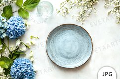 Blue Hydrangea Flowers Mockup JPG Product Image 1