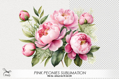 Pink peonies sublimation Product Image 1