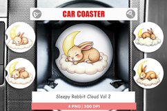Car Coaster Sleepy Rabbit Cloud Product Image 1