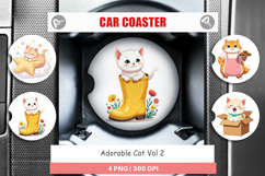Car Coaster Adorable Cat Product Image 1