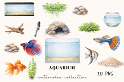 Aquarium Clipart Set, Watercolor Fish Product Image 1