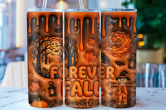 3D Inflated Forever Fall Tumbler Wrap PNG Product Image 1