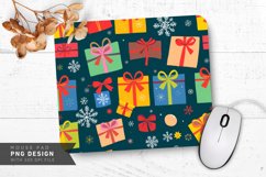Vibrant Wrapped Gifts &amp; Holiday Icons Mouse Pad PNG Design Product Image 1