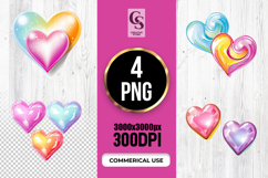 Glossy Candy Heart Illustration Clipart Sublimation PNG Product Image 1