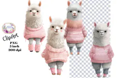 Llamas, Shabby Chic, Ephemera, PNG, Clipart Product Image 1
