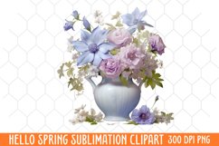 Hello Spring Sublimation Clipart, Hello Spring Clipart Product Image 1