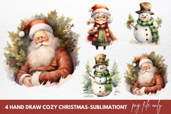 Hand Drawn Cozy Christmas Sublimation Clipart Product Image 1