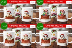 Cute Christmas animal mug wraps PNG for sublimation Product Image 2