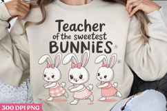 Teacher of the sweetes bunnies PNG, Retro Teacher Easter Sub Product Image 1