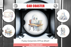 Funny Corporate Office Ghost Car Coaster Product Image 1