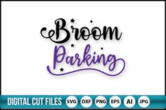 Broom parking SVG Cut file design for Halloween Product Image 1