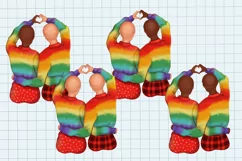 LGBT Christmas clipart, Lesbian Christmas couple clipart Product Image 6