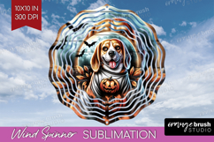 Beagle Dog Wind Spinner Sublimation PNG Halloween Round Product Image 1