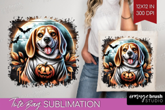 Beagle Dog Tote Bag Halloween Tote Bag PNG Sublimation Product Image 1