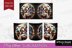 Beagle Dog Mug Wrap Halloween Mug PNG Sublimation Product Image 1