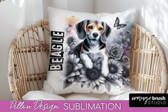 Dog Pillow Cover - Dog Mom Floral Pillow Sublimation Product Image 1