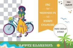 Hand Drawn Summer Girl Illustration, Summer Girl PNG Product Image 1