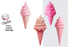 Pink, Ice Cream, Ephemera, PNG, Clipart Product Image 1