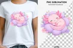 Pastel kawaii axolotl png design for T-shirts Product Image 1