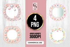 Pink Heart Frame Clipart Sublimation PNG Product Image 1