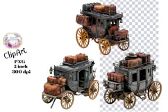 Stage Coach, Wagon, Western, Ephemera, PNG, Clipart Product Image 1