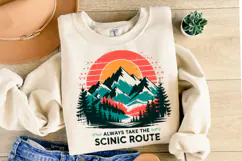 Always take the Scinic Route svg | Svg Cut Files | Shirt Svg Product Image 2