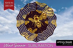 Bee Wind Spinner Sublimation PNG - Honey Bee Round Template Product Image 1
