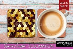 Bee Square Coaster - Honey Bee Coaster PNG Sublimation Product Image 1
