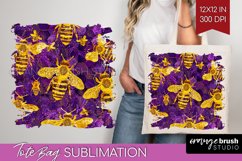 Bee Tote Bag - Honey Bee Tote Bag PNG Sublimation Product Image 1