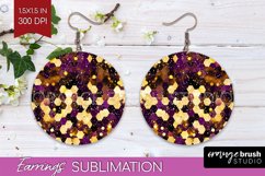 Bee Round Earrings - Honey Bee PNG Sublimation Product Image 1