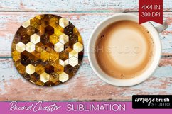 Bee Round Coaster - Honey Bee Coaster PNG Sublimation Product Image 1