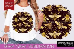 Bee Round Tshirt Background - Honey Bee PNG Sublimation Product Image 1