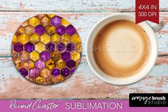 Bee Round Coaster - Honey Bee Coaster PNG Sublimation Product Image 1